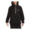 Nike Sportswear Snap Button Pullover Fleece Sweater 'black'
