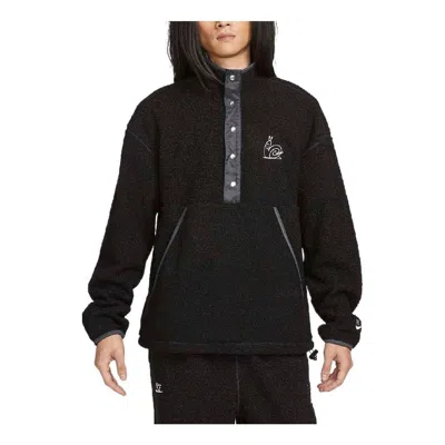 Nike Sportswear Snap Button Pullover Fleece Sweater 'black'
