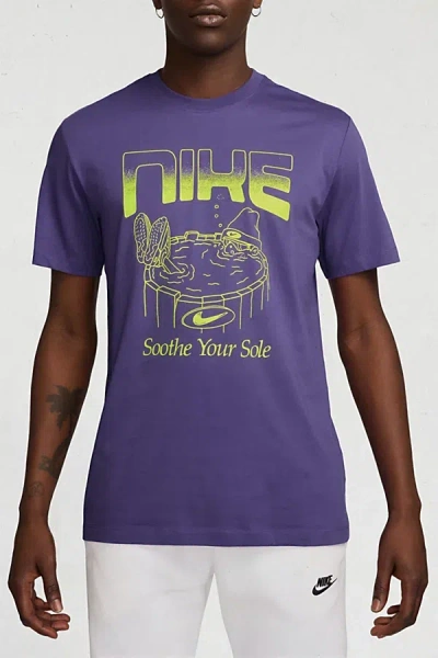 Nike Sportswear Soothe Your Sole Graphic Tee In Wild Grape, Men's At Urban Outfitters In Purple