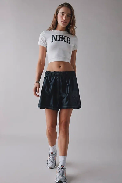 Nike Sportswear Street 6" Satin Graphic Short In Black/anthracite, Women's At Urban Outfitters