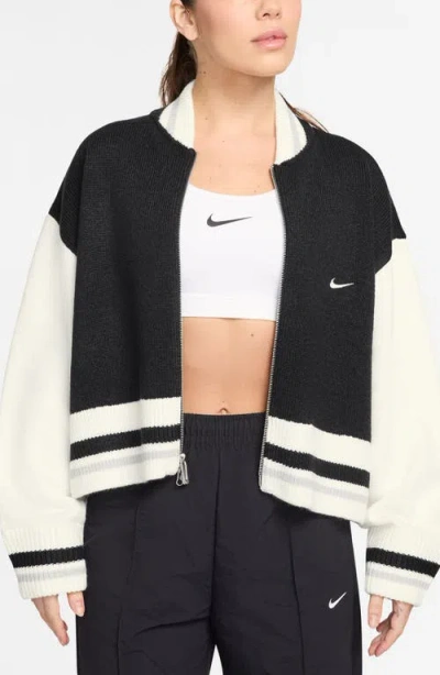 Nike Sportswear Street Bomber Cardigan In Black