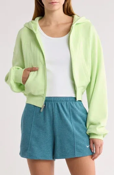 Nike Sportswear Street Crop Cotton Hoodie In Light Liquid Lime/light Lime