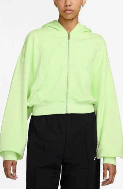 Nike Sportswear Street Crop Cotton Hoodie In Light Liquid Lime/light Lime