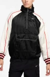 Nike Sportswear Street Insulated Track Half Zip Anorak In Black/sail/university Red
