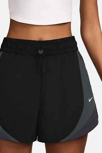Nike Sportswear Street Mid-rise Loose 3" Track Short In Midnight Black/smoke Grey/sail, Women's At Urban 