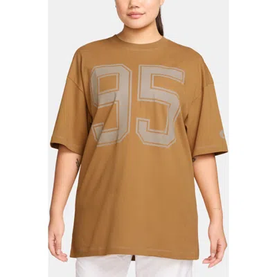 Nike Sportswear Street Oversize Cotton T-shirt In Metallic