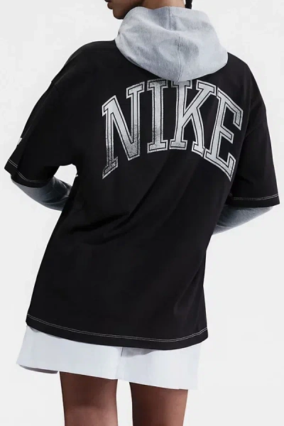 Nike Sportswear Street Oversized Graphic Tee In Black, Women's At Urban Outfitters