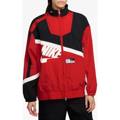 Nike Womens  Nsw Street Woven Jacket In Sail/university Red
