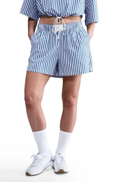 Nike Sportswear Stripe Poplin Shorts In Blue
