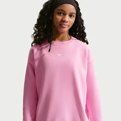 Nike Sportswear Studio Big Kids' (girls') Oversized Crew-neck Sweatshirt In Pink