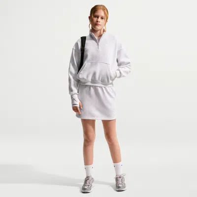Nike Sportswear Studio Fleece Big Kids' (girls') French Terry Skirt In Gray
