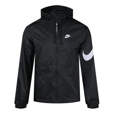 Nike Sportswear Swoosh Full-length Zipper Cardigan Hooded Jacket Black