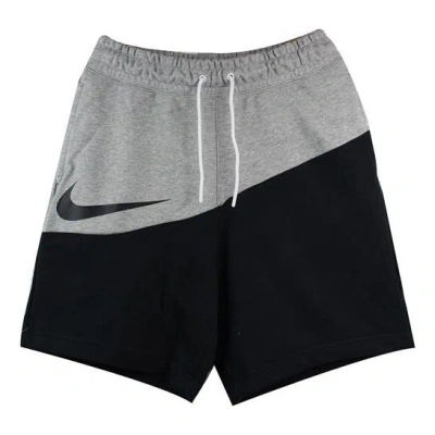 Nike Sportswear Swoosh Small Colorblock Sports Shorts Black Gray Blackgray