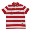 Nike Sportswear Swoosh Stripe Short Sleeve Polo Red White Redwhite