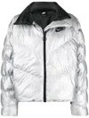 Nike Sportswear Synthetic Fill Shine "silver/black" Jacket In Silver/black