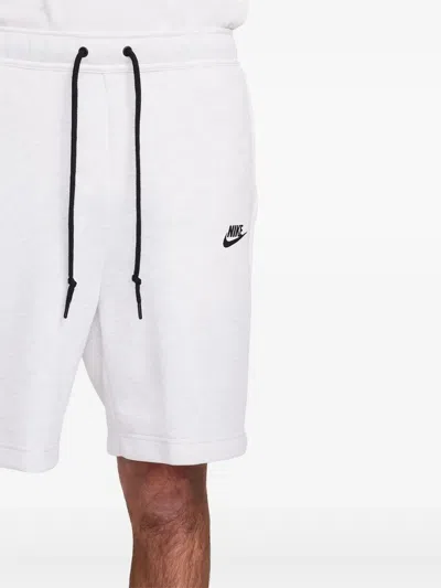 Nike Sportswear Tech "birch Heather/black" Shorts In White