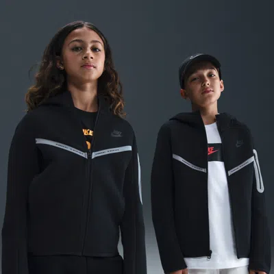 Nike Sportswear Tech Fleece Big Kids' (boys') Full-zip Hoodie In Black