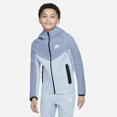 Nike Sportswear Tech Fleece Big Kids' (boys') Full-zip Hoodie In Blue