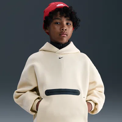 Nike Sportswear Tech Fleece Big Kids' (boys') Oversized Pullover Hoodie In Nude