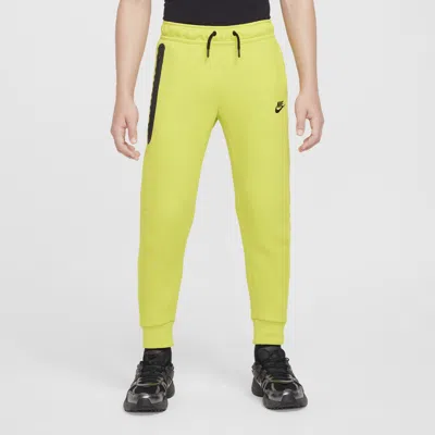 Nike Sportswear Tech Fleece Big Kids' (boys') Pants In Bright Cactus/black/black