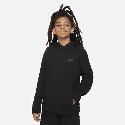 Nike Sportswear Tech Fleece Big Kids' (boys') Pullover Hoodie In Black