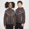 Nike Sportswear Tech Fleece Big Kids' (boys') Reflective Full-zip Hoodie In Brown