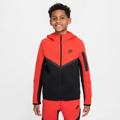 Nike Sportswear Tech Fleece Big Kids' Full-zip Hoodie In Black