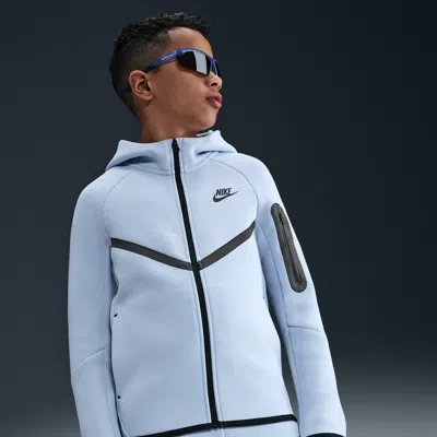 Nike Sportswear Tech Fleece Big Kids' Full-zip Hoodie In Blue