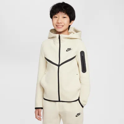 Nike Sportswear Tech Fleece Big Kids' Full-zip Hoodie In Brown