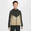 Nike Sportswear Tech Fleece Big Kids' Full-zip Hoodie In Brown