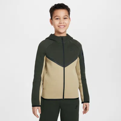 Nike Sportswear Tech Fleece Big Kids' Full-zip Hoodie In Brown
