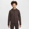Nike Sportswear Tech Fleece Big Kids' Full-zip Hoodie In Brown