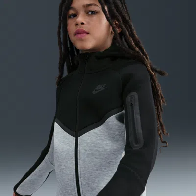 Nike Sportswear Tech Fleece Big Kids' Full-zip Hoodie (extended Size) In Gray