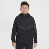 Nike Sportswear Tech Fleece Big Kids' Full-zip Hoodie (extended Size) In Black