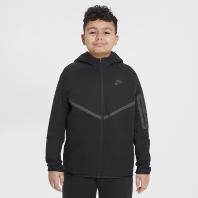 Nike Sportswear Tech Fleece Big Kids' Full-zip Hoodie (extended Size) In Black