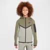 Nike Sportswear Tech Fleece Big Kids' Full-zip Hoodie In Green