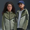 Nike Sportswear Tech Fleece Big Kids' Full-zip Hoodie In Green