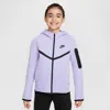 Nike Sportswear Tech Fleece Big Kids' Full-zip Hoodie In Purple
