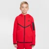 Nike Sportswear Tech Fleece Big Kids' Full-zip Hoodie In Red