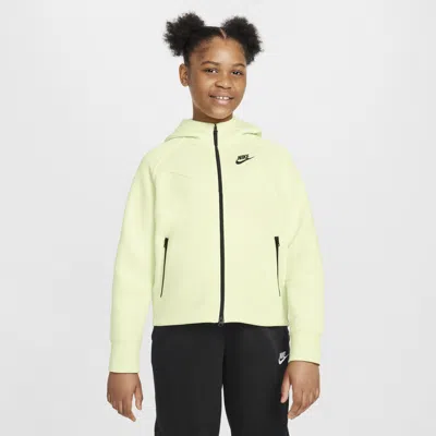 Nike Sportswear Tech Fleece Big Kids' (girls') Full-zip Hoodie (extended Size) In Green