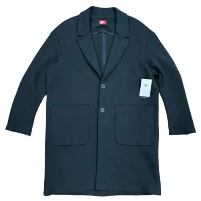 Pre-owned Nike Sportswear Tech Fleece Black Trench Coat Jacket, Size Medium Fn0601-010