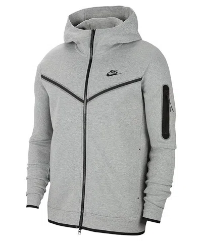 NIKE SPORTSWEAR TECH FLEECE CU4489-603 MEN'S GREY HEATHER FULL-ZIP HOODIE DTF439