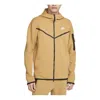Nike Lightweight Sweatshirt With Zip Hood For Men Sportswear Tech Fleece Hoodie Elemental Gold/sail In Gold
