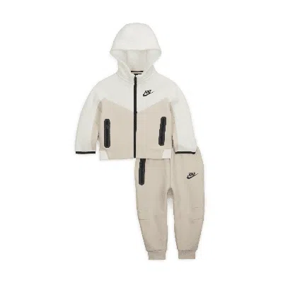 Nike Sportswear Tech Fleece Full-zip Set Baby 2-piece Hoodie Set In White