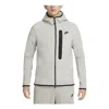 Nike Men's Zip Hoodie Sportswear Tech Fleece Full-zip Winter Hoodie Cobblestone/black In White