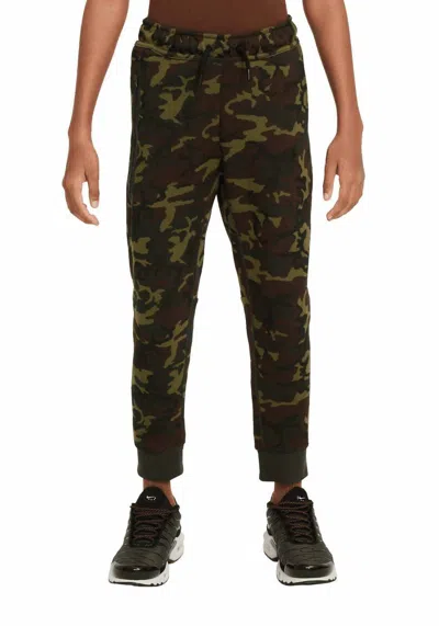 Nike Kids' Sportswear Tech Fleece Jogger Pants In Camo Green In Multi