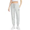 Nike Women's  Sportswear Tech Fleece Mid-rise Jogger Pants In Dk Grey Heather/ Black