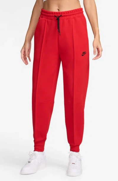 Nike Sportswear Tech Fleece Joggers In University Red/black