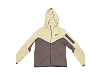 Pre-owned Nike Sportswear Tech Fleece Kids Full Zip Hoodie & Joggers Set In Olive Green