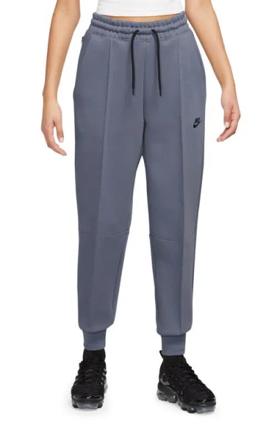 Nike Sportswear Tech Fleece Mid-rise Joggers In Gray